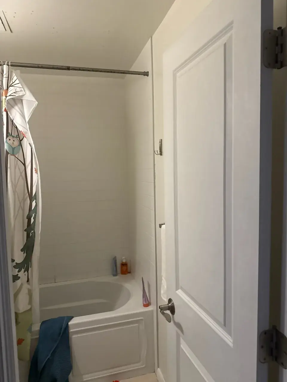 The original tub and tiled surround before demolition
